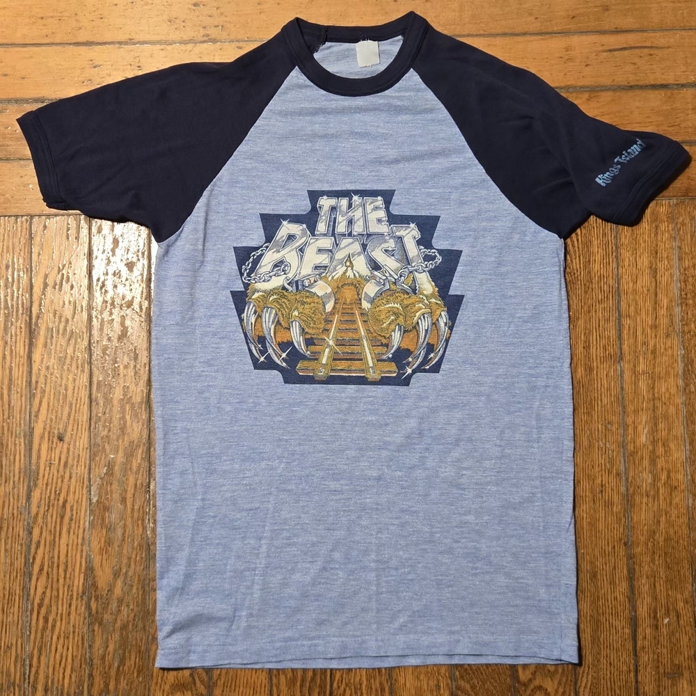 VTG 80s The Beast Raglan Ringer T-Shirt M